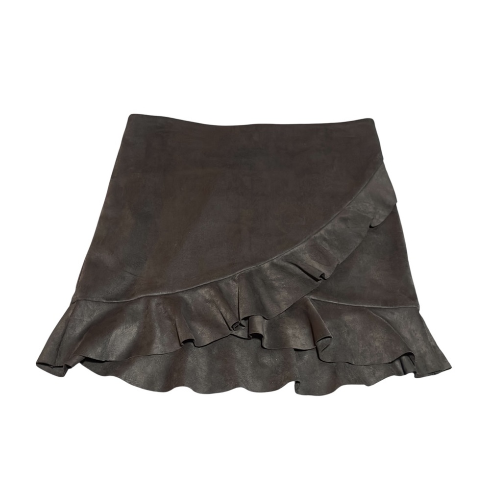 Naked Zebra Black Asymmetrical Wrap Mini Skirt